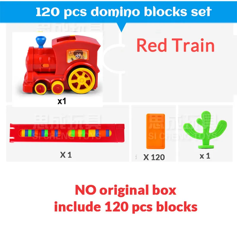 R Train 120 blocks N Моторизованный вагон домино набор мостов с 120 домино развивающие интеллектуальные игрушки Рождественский подарок на день рождения для мальчиков и девочек - Цвет: R Train 120 blocks N