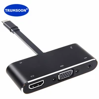 trumsoon type c to 4k hdmi compatible vga usb c 3 0 adapter dock for macbook samsung s21 dex xiaomi 11 zenbook tv thinkpad x1