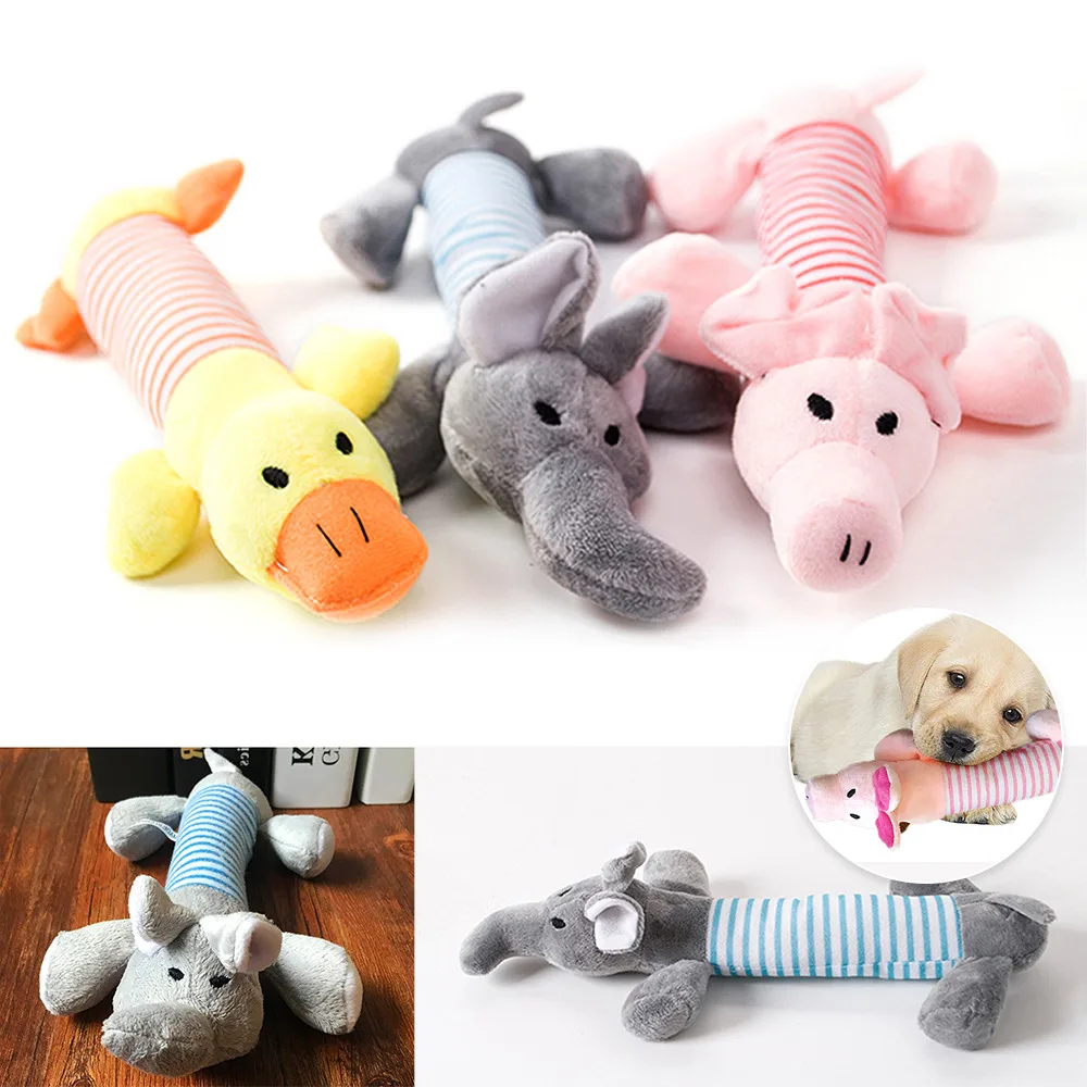 

Cute Plush Animals Shape Squeak Sound Pet Cat Dog Toys Funny Durable Chew Molar Toy Fit For All Pets Molar Toys