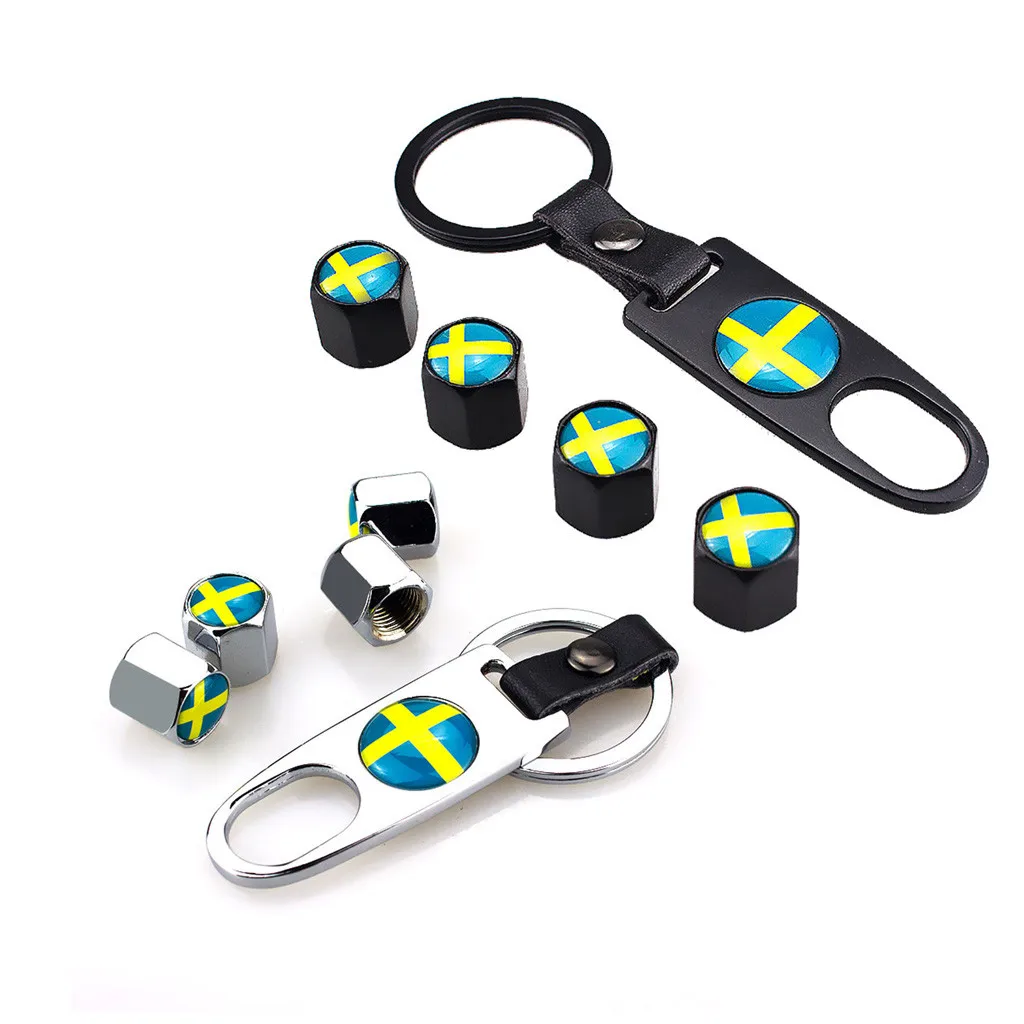 Автомобильные колпачки вентиля шины с флагом Швеции для пневматической пыли