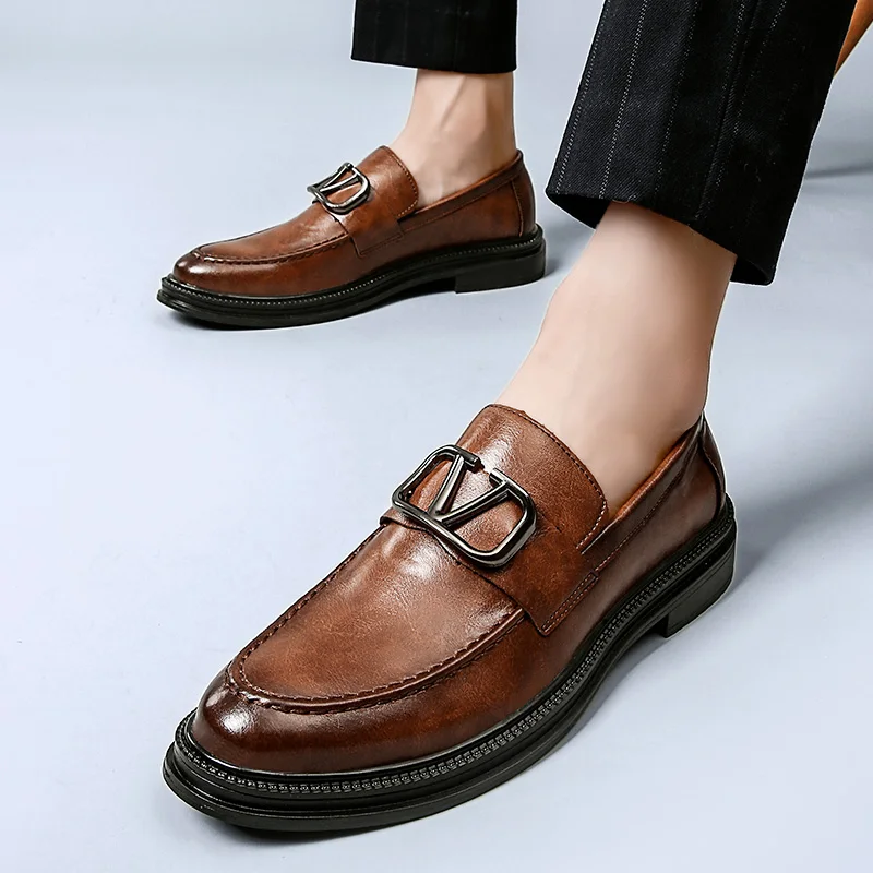 

Solid Color Versatile One Foot Pedal Lefu Shoes Pointed Bean Shoes Everyday Small Shoes Men's Shoes Loafers Men YX208