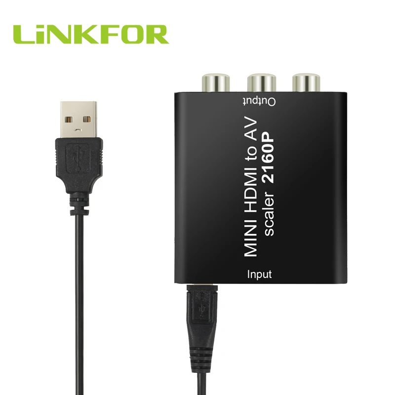 LiNKFOR HDMI конвертер CVBS поддержка 4K x 2K к AV адаптер Поддержка NTSC и PAL с usb кабелем