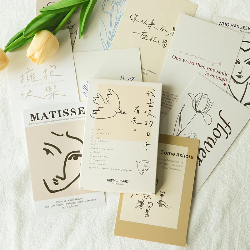 

30 шт./коркор. серия художественных иллюстраций открытка в стиле Ins подарок сообщение благословение открытка материал для украшения стен