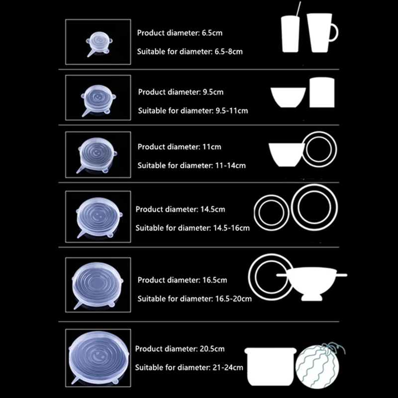 Силиконовая крышка для пищевых продуктов универсальные силиконовые крышки
