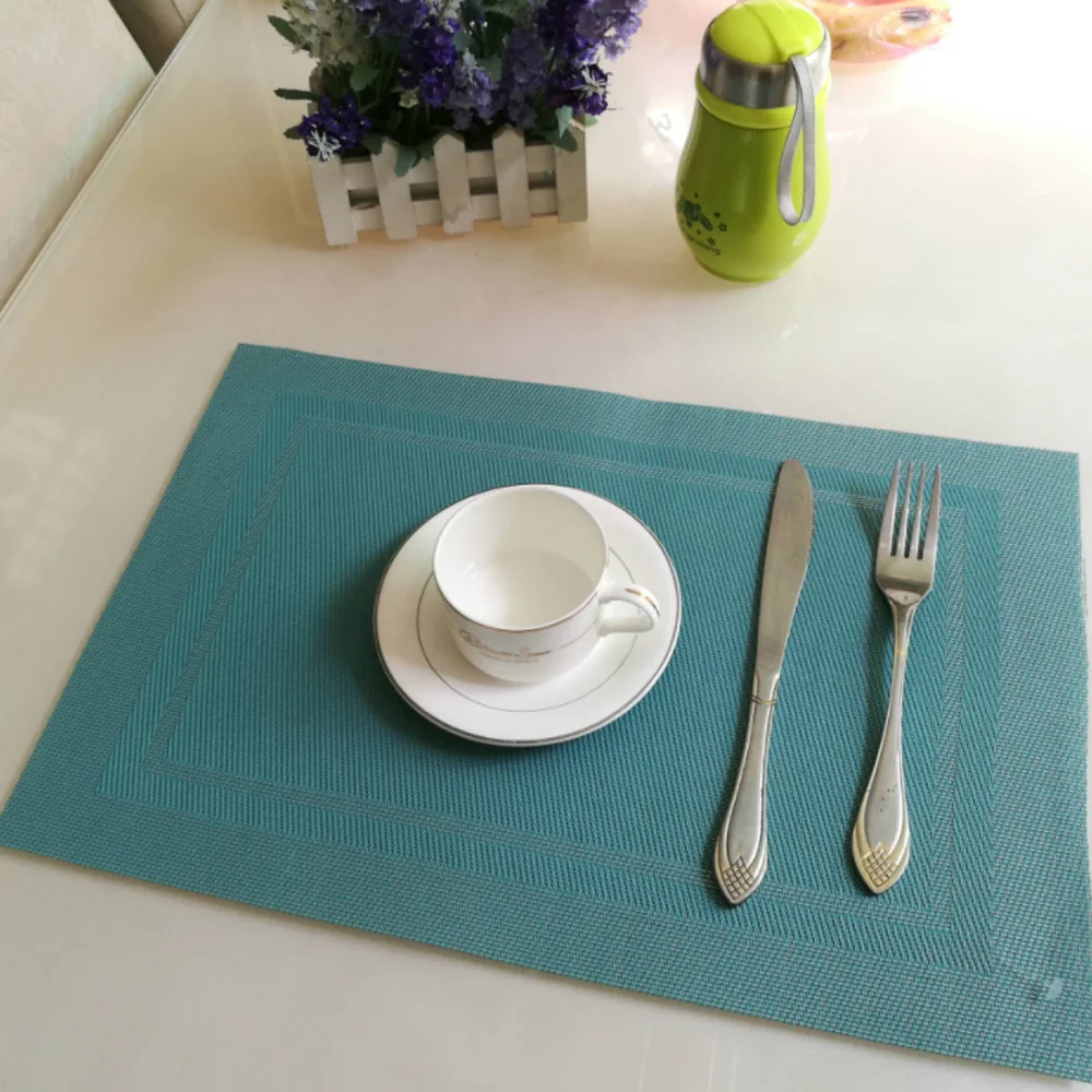 

Household Non-slip Anti-scald Waterproof Tableware Mat Simple Western Placemat Double Frame PVC Insulation Mat Kitchen Supplies