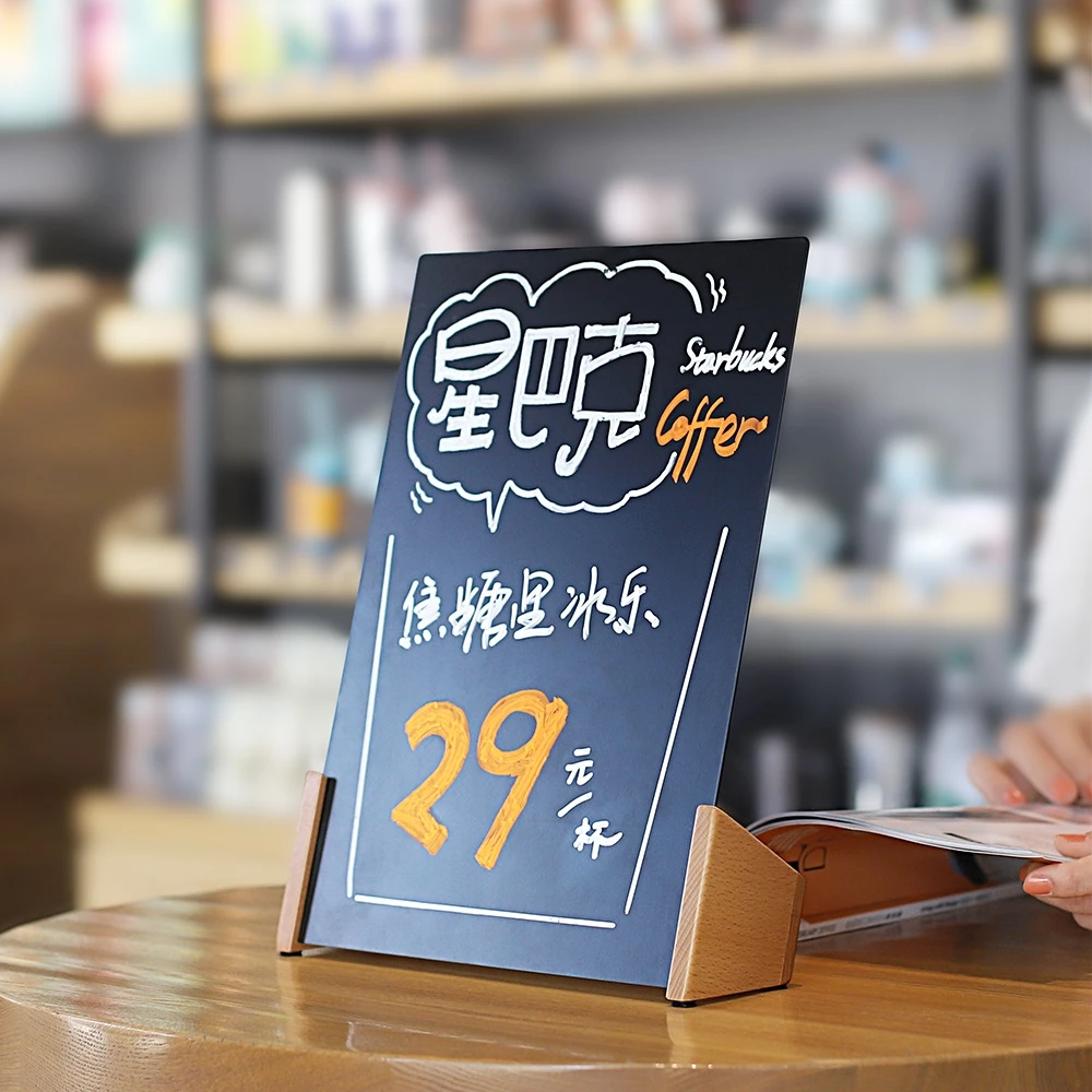 

Handwritten Magnetic Black Board A4 with a Free Pen Sign Holder for Bar Restaurant Display