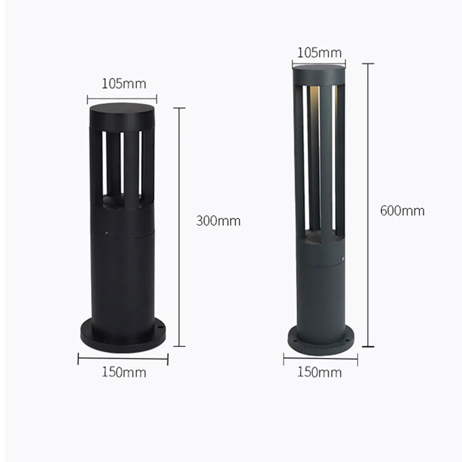 

Thrisdar 60CM Garden Lawn Lamp Modern Aluminum Pillar Light Outdoor Courtyard villa landscape Lawn Bollards Light