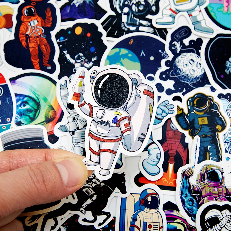 50 Uds. Pegatinas espaciales de nave espacial, pegatinas de alien&iacute;gena para monopat&iacute;n, port&aacute;til, coche, estilismo de equipaje, vinilo, pegatinas impermeables-3