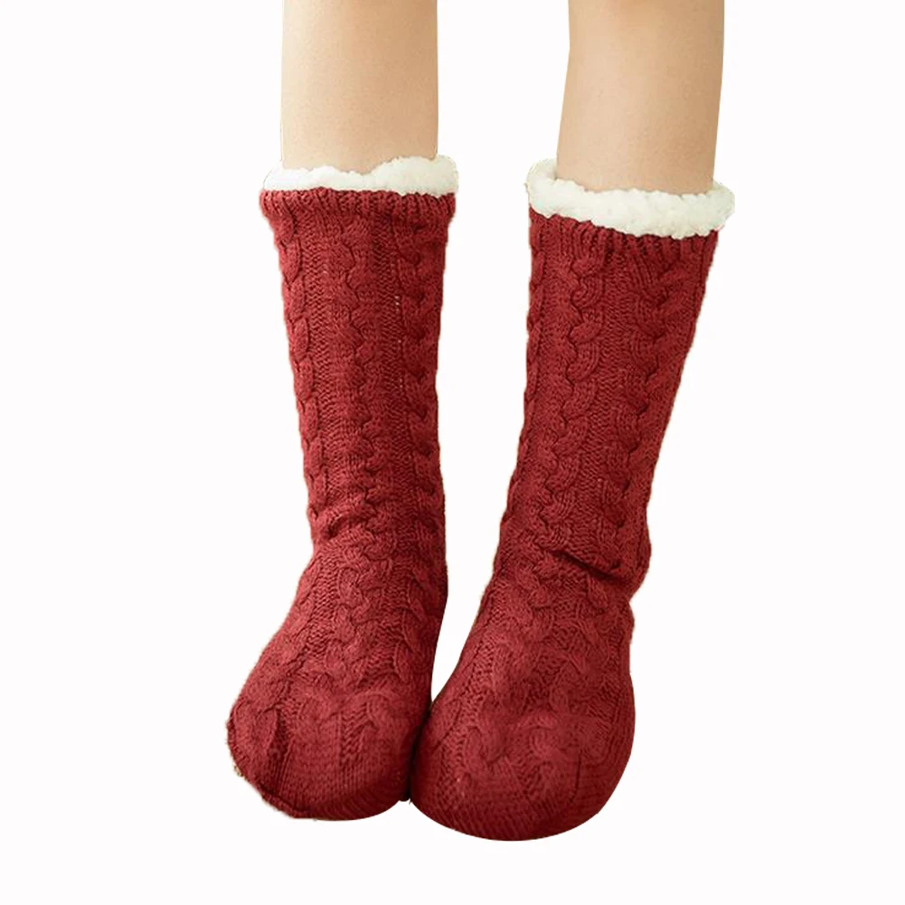 Женский мужской носок для взрослых шерсть утолщенные вязанные шерпа внутри