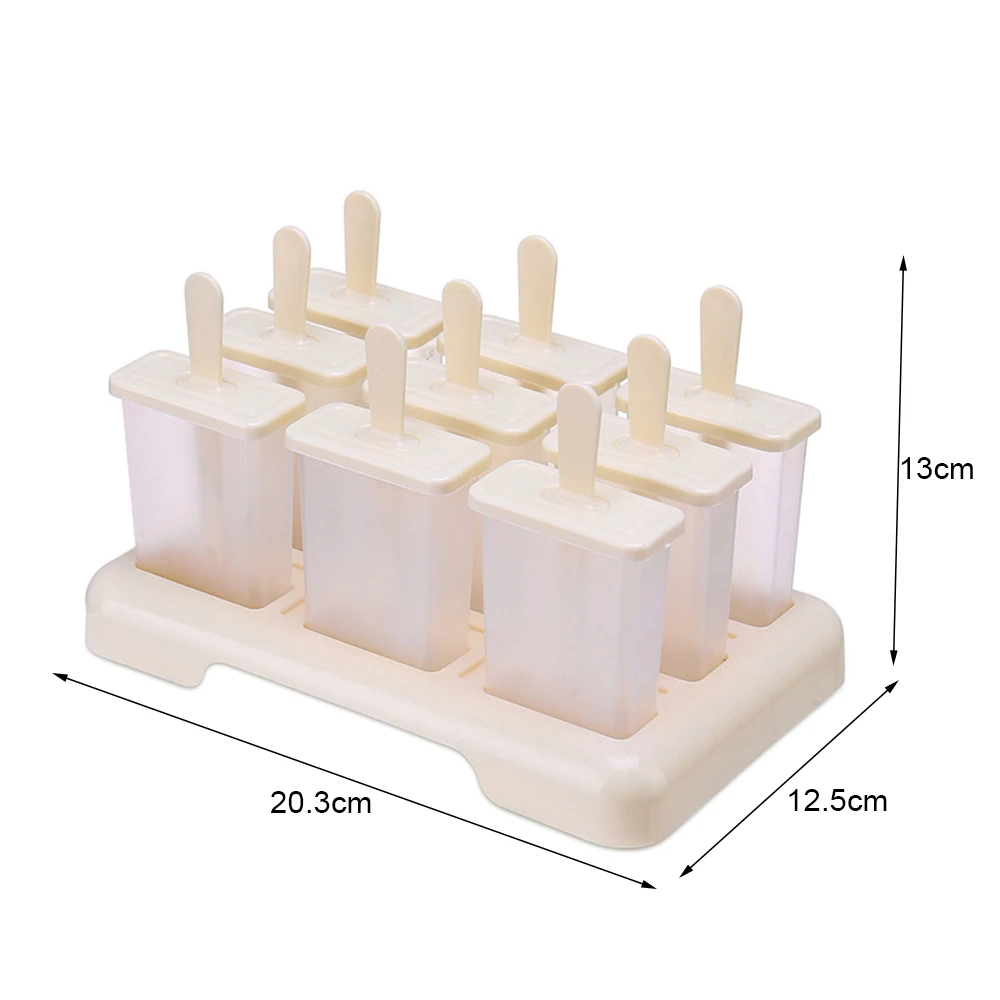 

DIY Ice Lolly Mould Ice Cream Mold Set Food Grade Plastic Home Reusable Kids Homemade Ice Cream Tray for Family Party BBQ