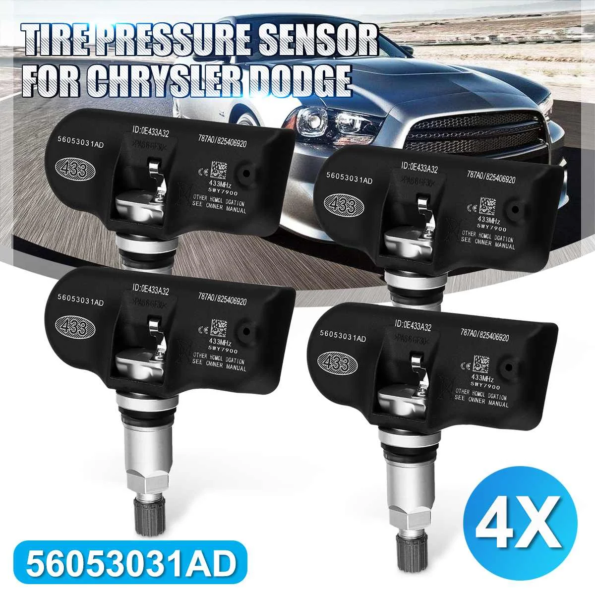 Датчик контроля давления в шинах 4 шт. 56053031AD TPMS для Chrysler 200 300 Sebring Для Dodge Avenger Caliber