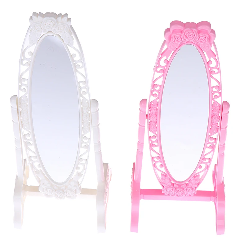 

1Pc Doll Make Up Mirror Rose Fashion Doll Mirror Mini Play Rotatable Party Furniture for Doll DIY Accessories