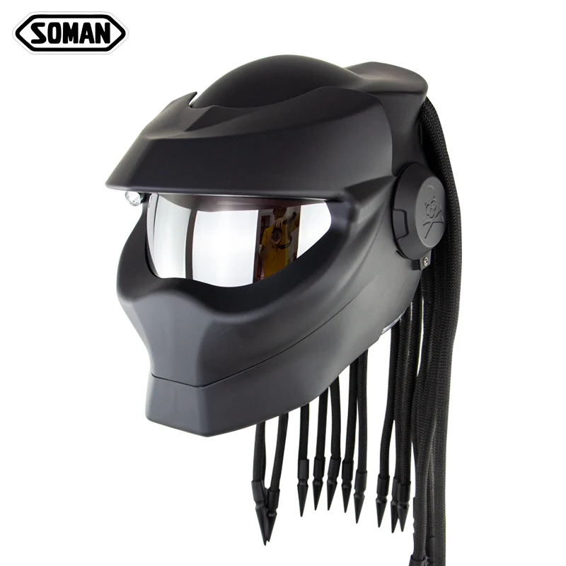 Шлем хищника мотоцикл SOMAN SM958 Capacete улица Железный человек флип Casco череп De Motocicleta |