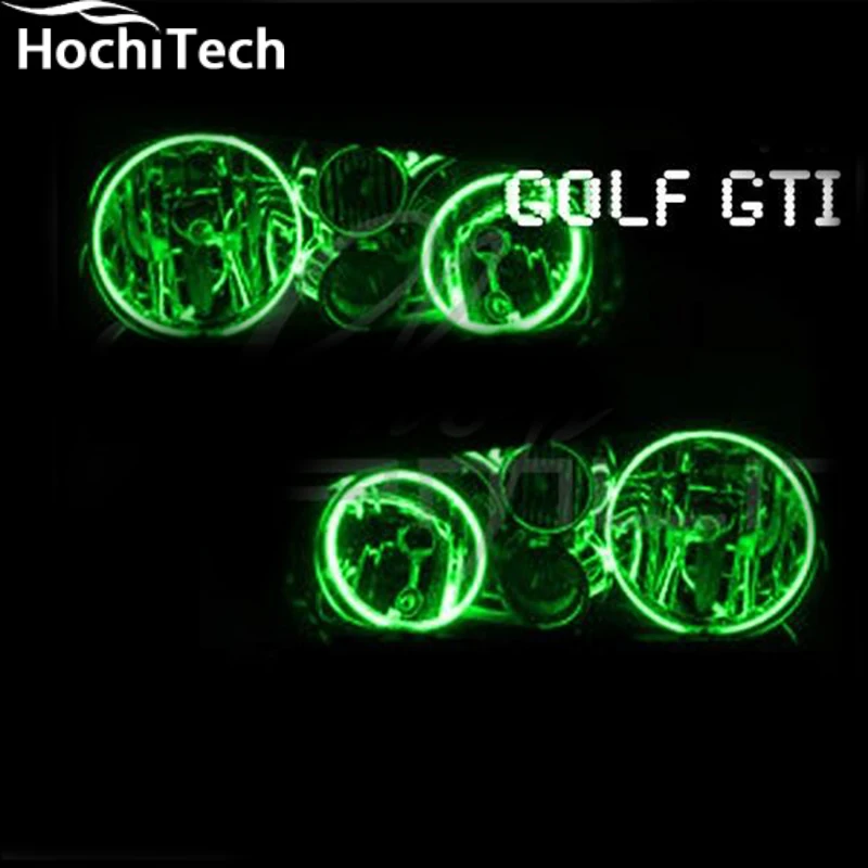 Для VW Volkswagen Гольф 4 GT 1998 2004 RGB светодиодный фар колец halo ангел демон глаза с пульта