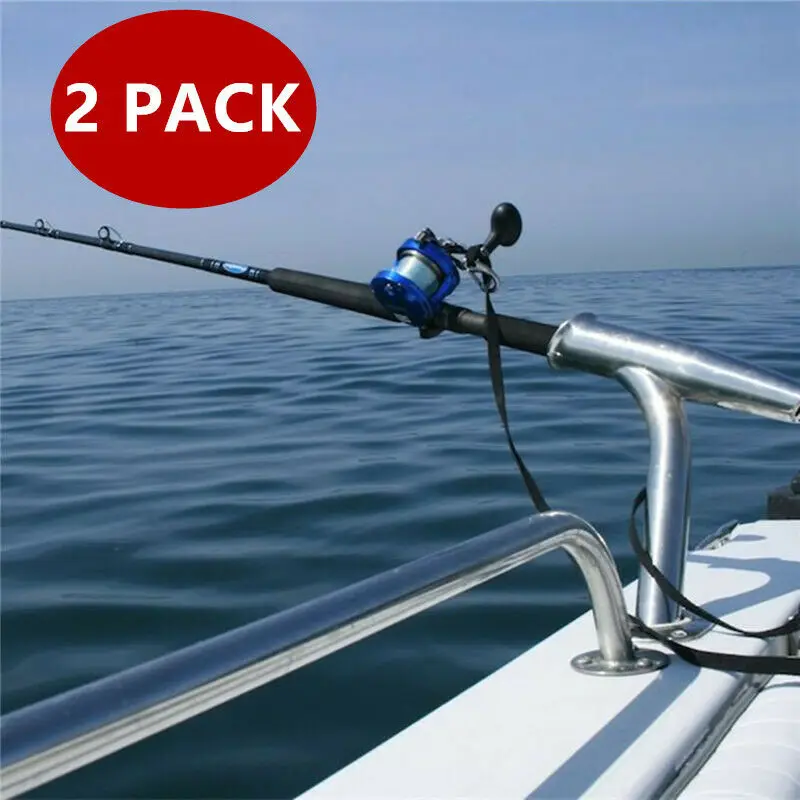 2 Pack Stainless Steel Fishing Rod Holder Outrigger Plug-in Marine Boat Yacht