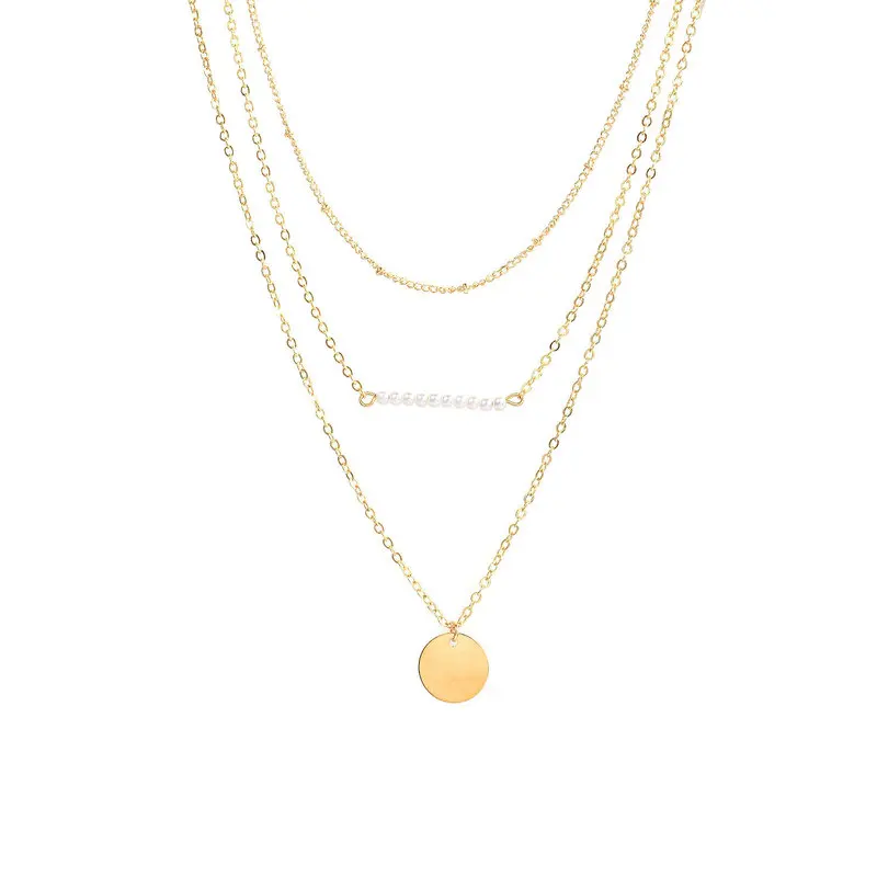 Цепочка Женская многослойная с подвеской модное ожерелье цепочкой кисточками и