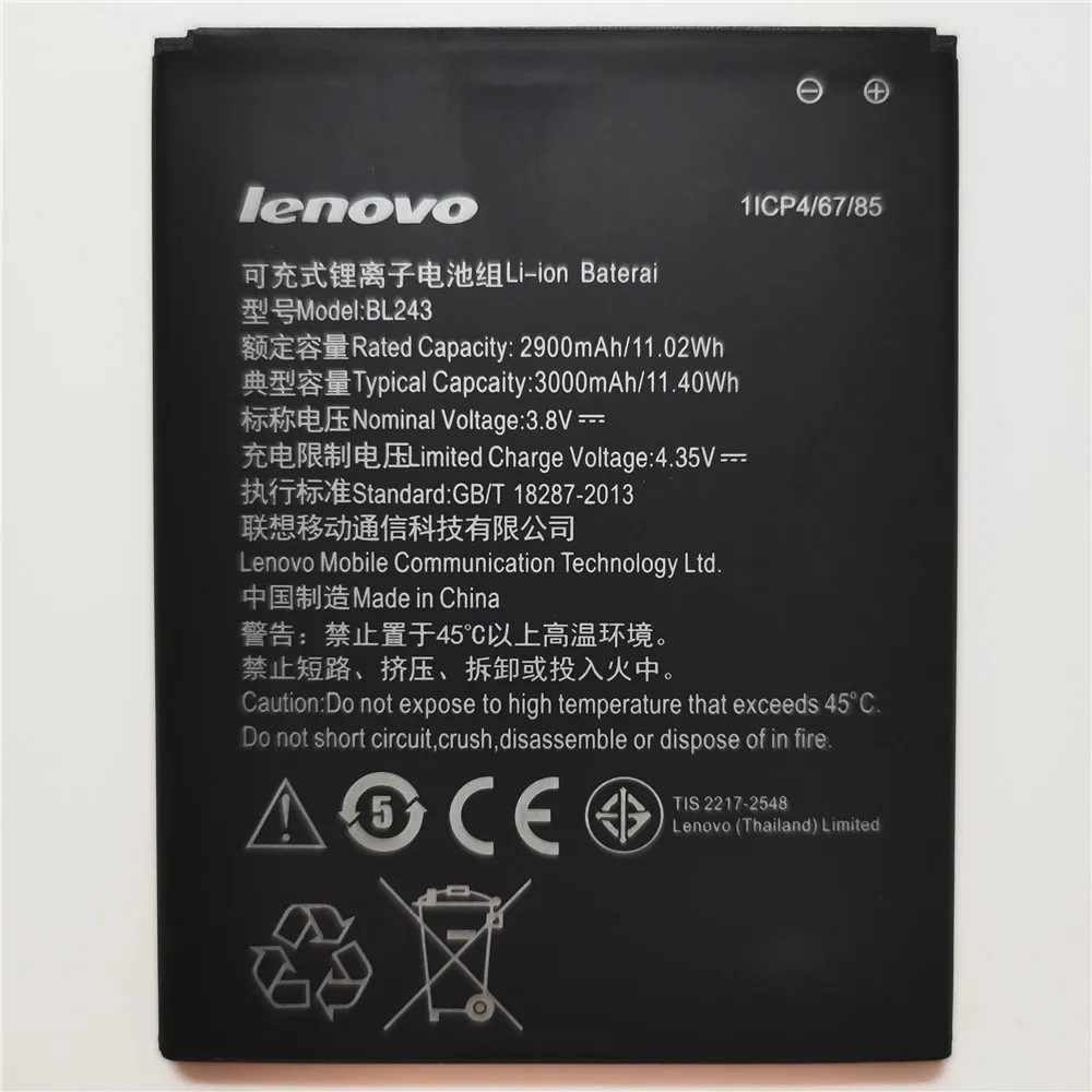 Новинка BL 243 BL243 батарея для lenovo Lemon K3 Note K50-T5 A7000 A5500 A5600 A7600 2900 мАч резервная батарея для мобильного телефона