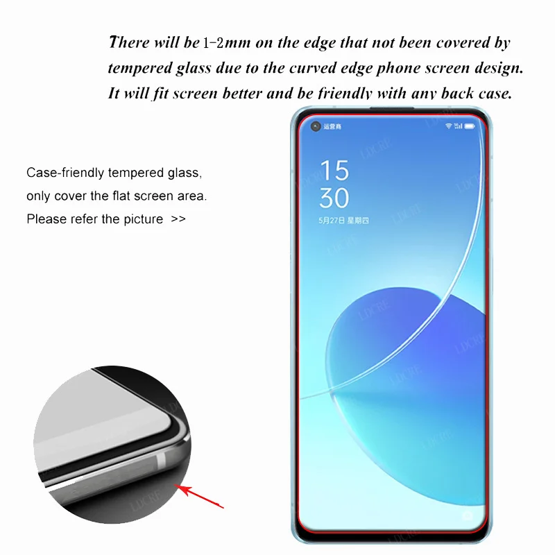 Protector de pantalla de vidrio templado para OPPO, cristal 4 en 1 para OPPO Reno 6 5G, Reno 6 5G, A54, A74, A94, Reno 5 Lite, 6, 5G-2
