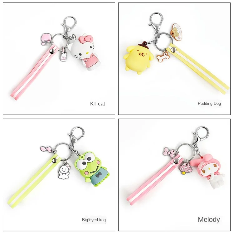 Милый мультяшный котенок лягушка кукла брелок пара пользовательский автомобиль