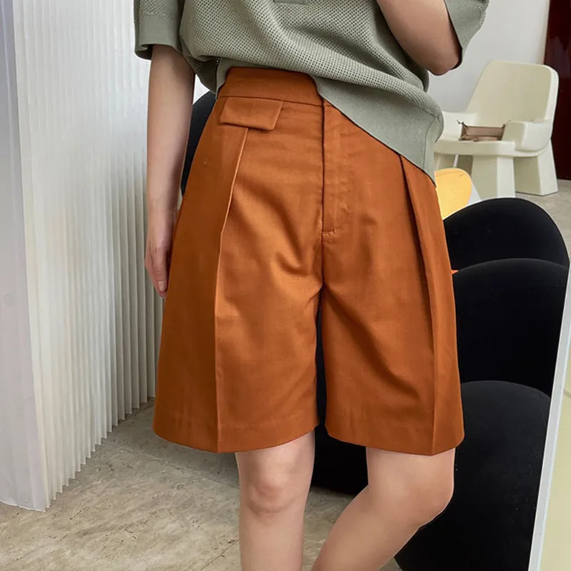 

2021 New Summer Fashion Female Wide Leg Shorts Loose Casual High Quality Women Shorts Cotton Elegant Ladies Shorts T68