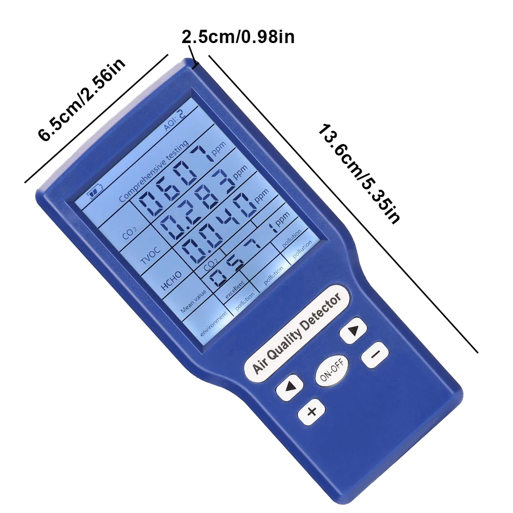 

Digital CO2 Sensor PPM Meters Mini Carbon Dioxide Detector Gas Analyzer Air Quality Monitor USB Detector TVOC HCHO PM2.5 Meter
