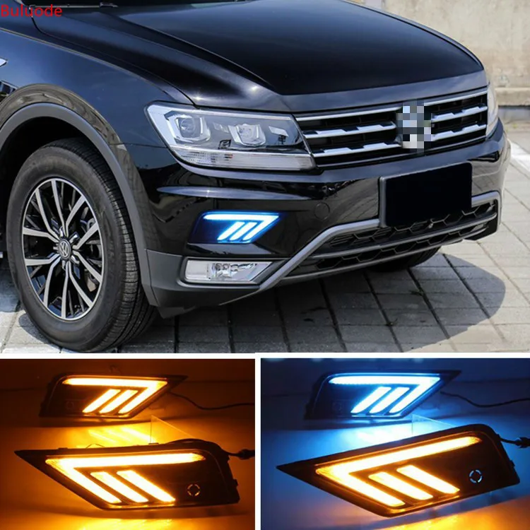 2 шт Автомобильный светодиодный дневной светильник для VolkswagenVW Tiguan 2017 2018 DRL с