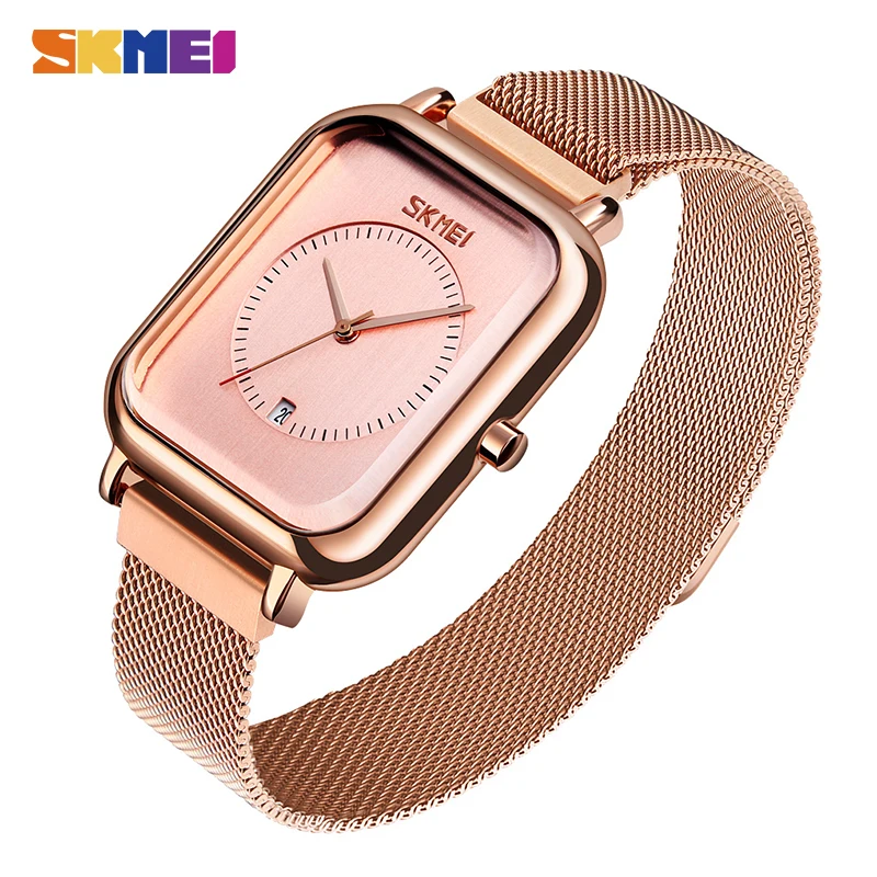 2020 SKMEI модные изогнутые зеркальные дизайнерские женские кварцевые часы наручные