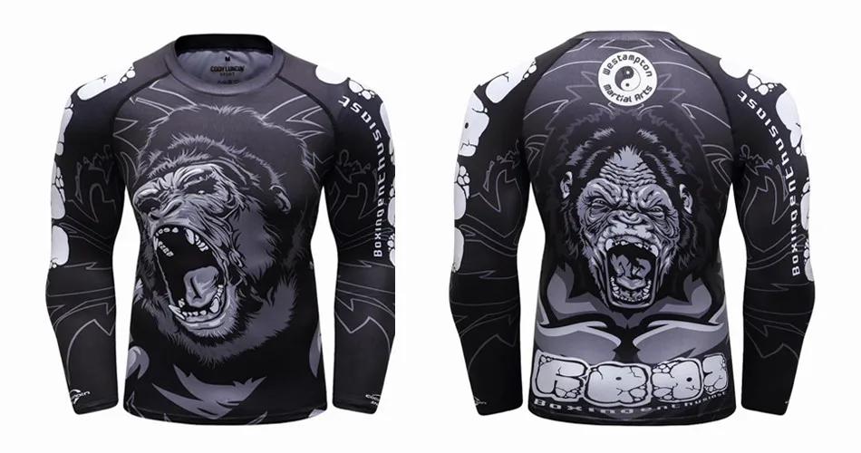 Футболка MMA herren rashguard jiu jitsu bjj футболка Langarm фитнес Муай Тай Бокс спортивный пуловер Рашгард MMA boxen Jersey