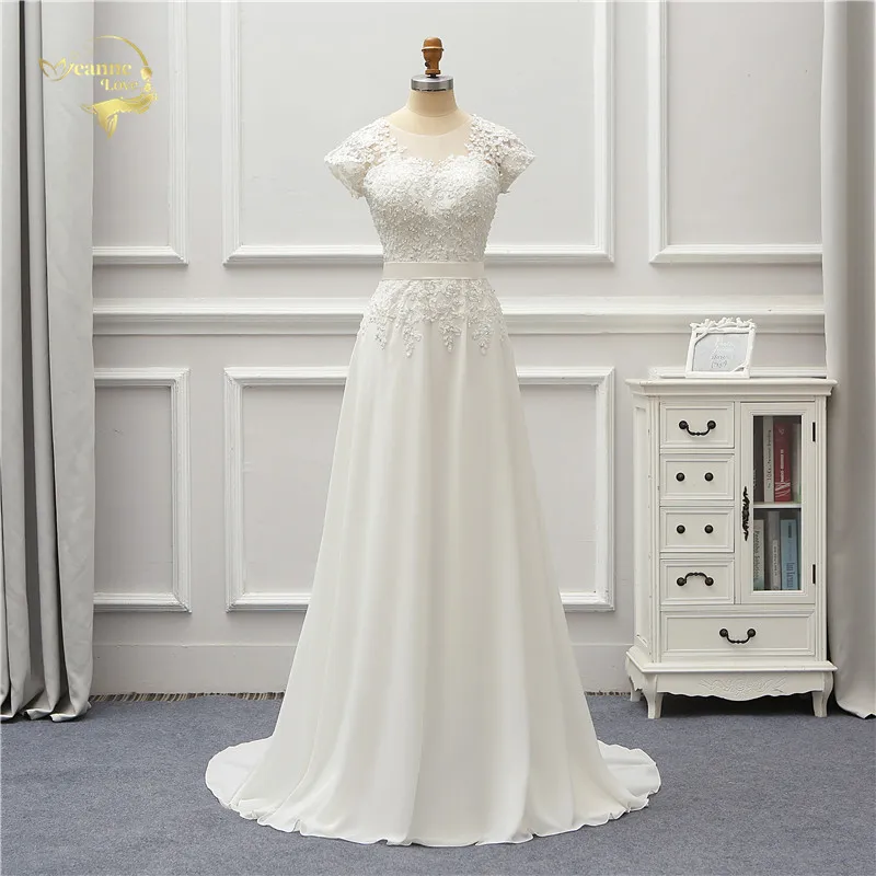 Жанна любовь шифоновые Свадебные платья 2021 Рубашка с короткими рукавами