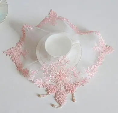 Роскошный Золотой кружевной коврик для стола тканевая подставка столовой под