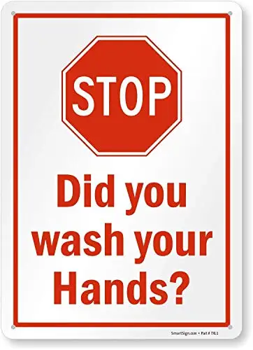 Bobdsa Mrute жестяной знак 8x12 остановить Вы мыли руки? Знаки в винтажном стиле