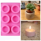 Силиконовые формы для бетона, цементные формы с 6 отверстиями для горшков, суккулентов, горшков, бетонных горшков, сделай сам