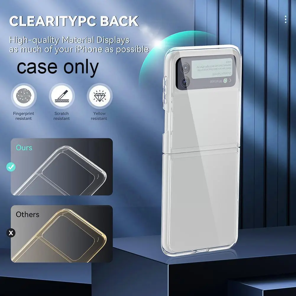 

Transparent Case For Samsung Galaxy Z Flip3 Case Protective TPU Case Four-corner Foldable PC Cover Shockproof Explosion-pro C5U6