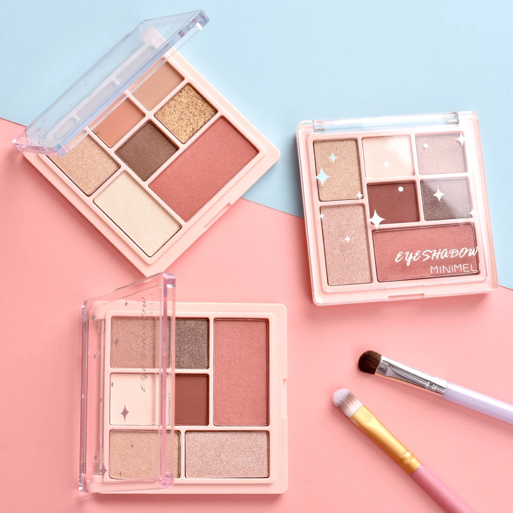 Палитра для макияжа MINIMELI 3 в 1 матовые тени век хайлайтер румяна блестящие Палетка