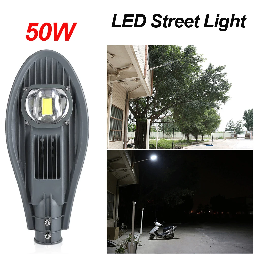 

LED Street Lamp Head Warm/Cool White 30W 50W Outdoor Garden Solar Motion Sensor Waterproof Adjustable Brightness