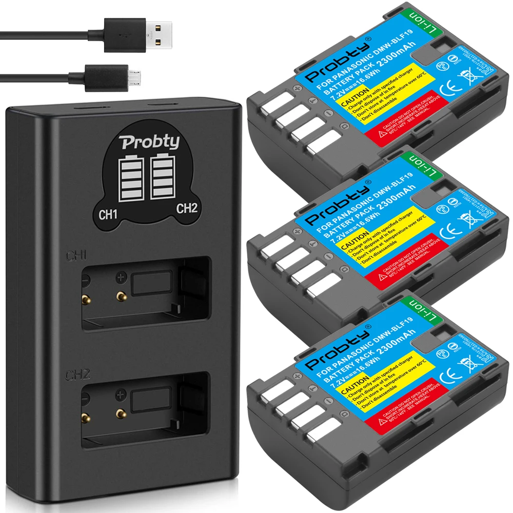 2300 мА/ч, DMW-BLF19 ДМВ BLF19 BLF19E DMW-BLF19e DMW-BLF19PP Батарея+ светодиодный двойной USB Зарядное устройство для цифрового фотоаппарата Panasonic Lumix GH3 GH4 GH5 G9