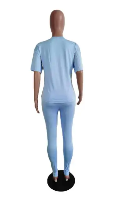 Женский спортивный костюм из двух предметов брюки с коротким рукавом одежда для