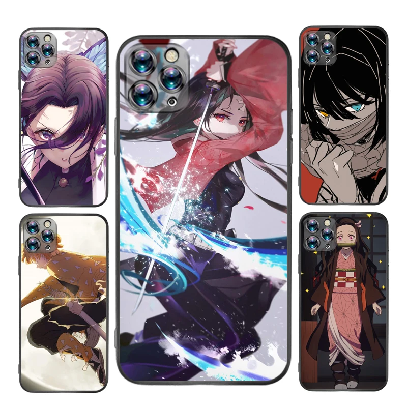 

Anime Demon Slayer Japan Phone Case For iPhone X XS XR MAX Kawaii Cellphone Mobilephone Smartphones Cheap Phone Cove Shockproof