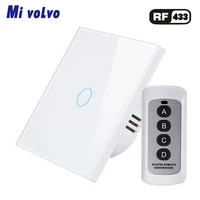 wireless touch switch rf433 remote control effective distance 20m eu standard ac110v 240v wall sticker light switch