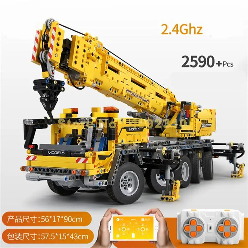 13107 2590pcs technic app управление мотором мобильный кран mk ii автомобиль строительные блоки 42009 Кирпичи Игрушка