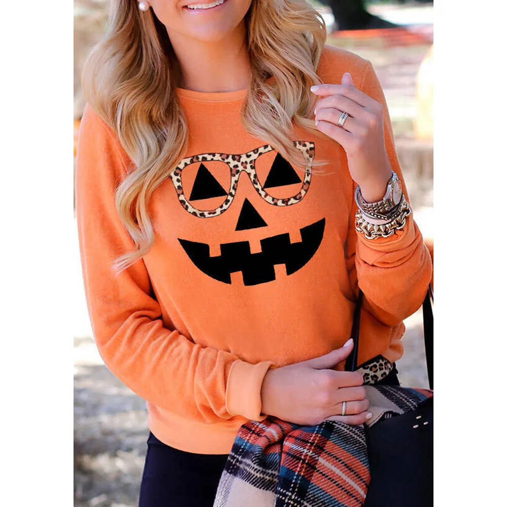 

Halloween Party Hoody Women Pullovers Pumpkin Grimace Hoody Women Sweet Style Women Hoody Halloween Harajuku