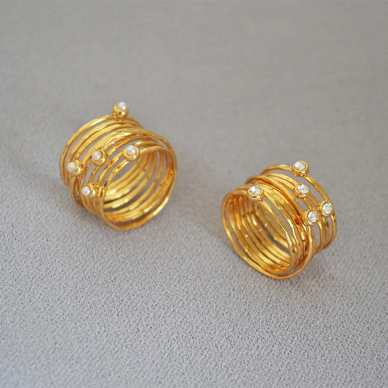 Красивое Винтажное кольцо на указательный палец с ручной обмоткой молотковой