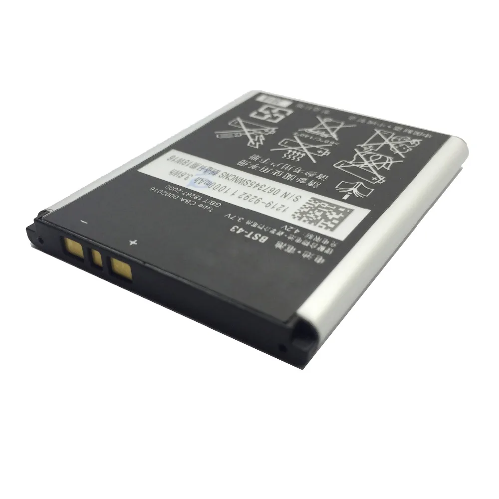Прочный мобильный телефон Батарея 1000 мА/ч BST 43 для Sony Ericsson J108 J10 J20 S001 U100 WT13I Yari U100i