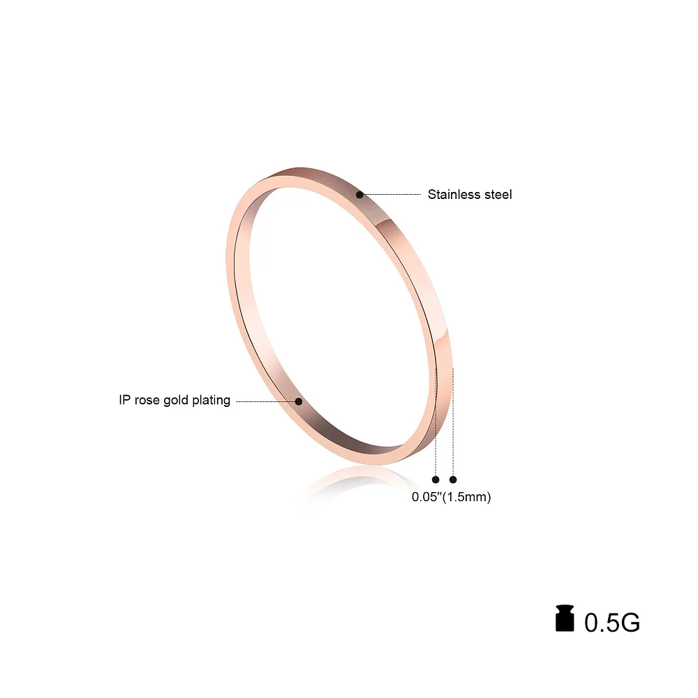 Модные гладкие простые тонкие кольца из нержавеющей стали ювелирные изделия