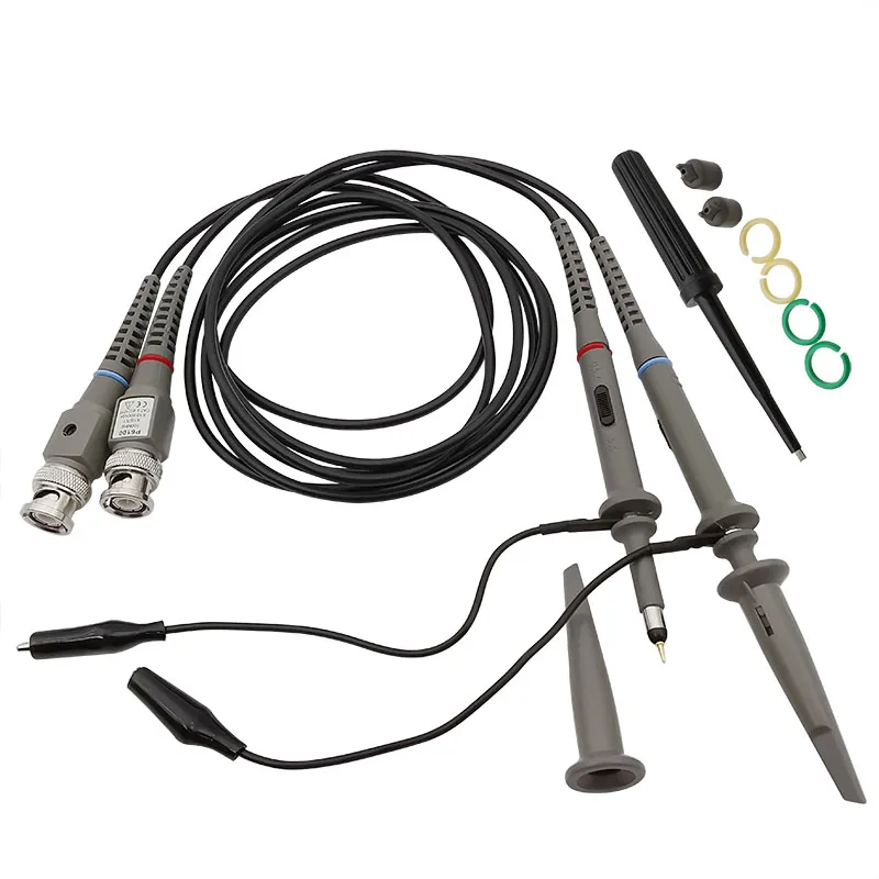 

2Pcs/Set P6100 BNC Male Oscilloscope Clip Probes Accessories Kit 100MHz 1X 10X Alligator Clips Test Leads Probe Scope Analyzer