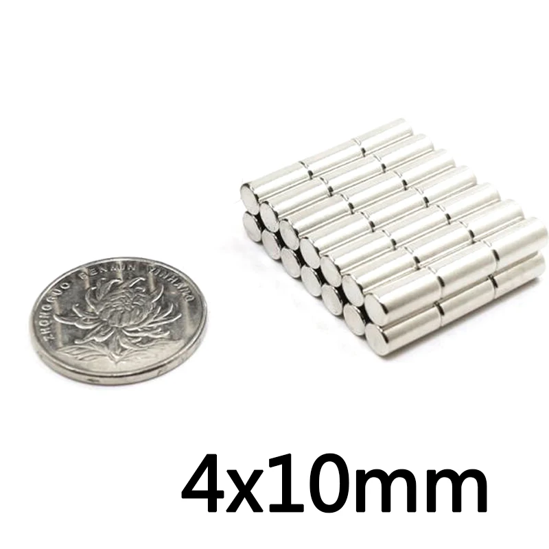 

20/50/100pcs 4x10 mm Strong Cylinder Rare Earth Magnet 4mmx10mm Round Neodymium Magnets 4x10mm Mini Small N35 Magnet 4*10 mm