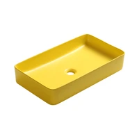 matte yellow square above counter basin toilet art washbasin home ceramic bathroom sinks single bowl with drainer