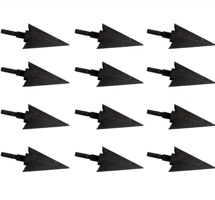 

12pcs 100 Grain Traditional Metal Broadheads Hunting Arrow Points Recurve Bow Tip Head Shooting Arrowhead