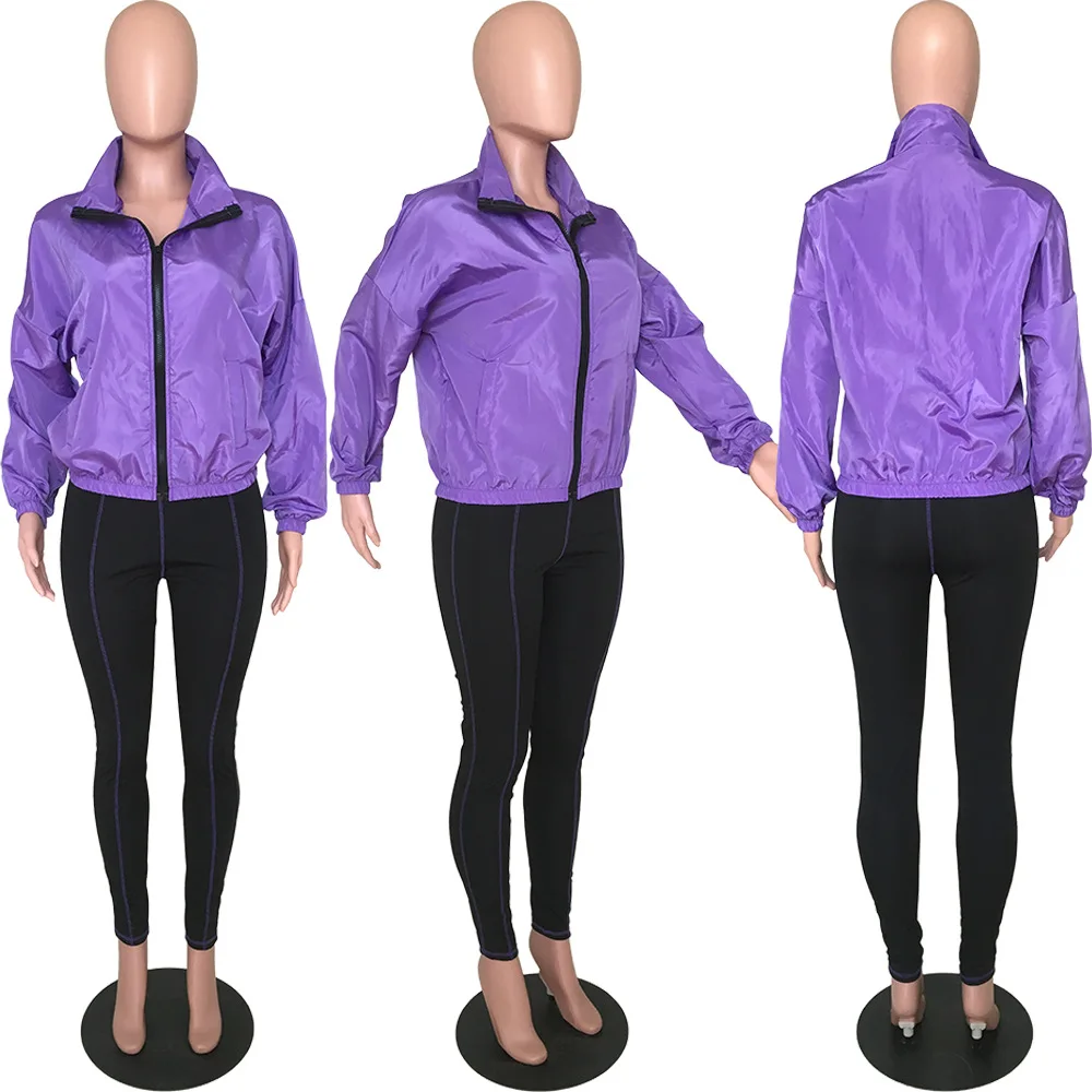 Adogirl флуоресцентный зеленый женский спортивный костюм Athleisure комплект из двух предметов со стоячим воротником куртка с длинными рукавами пальто узкие брюки спортивная одежда