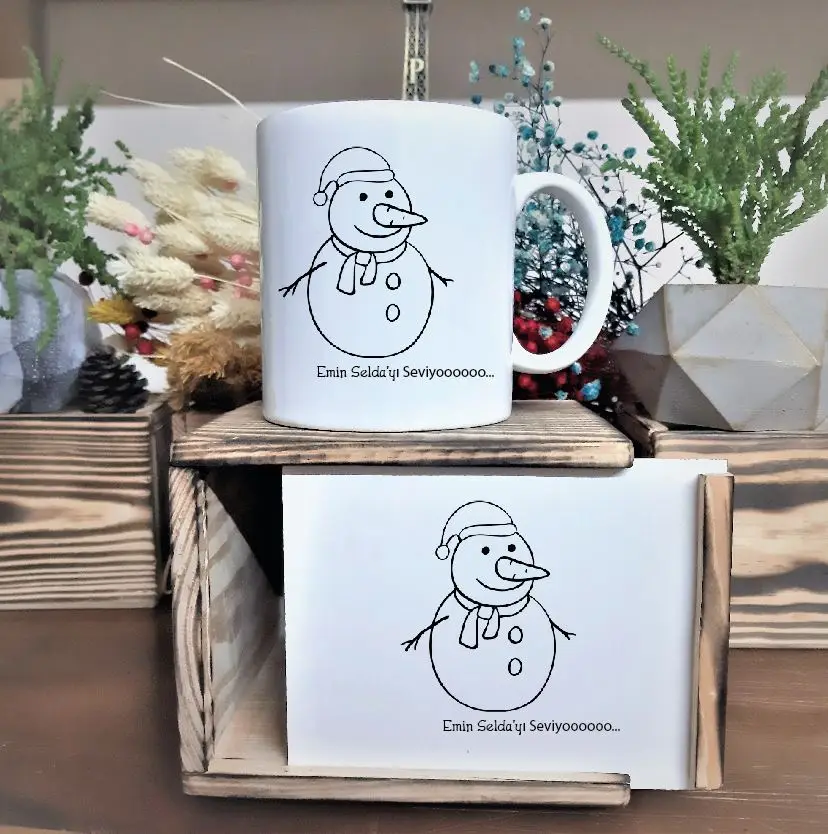 

Personalized Snowman Design Wood Boxed Mug